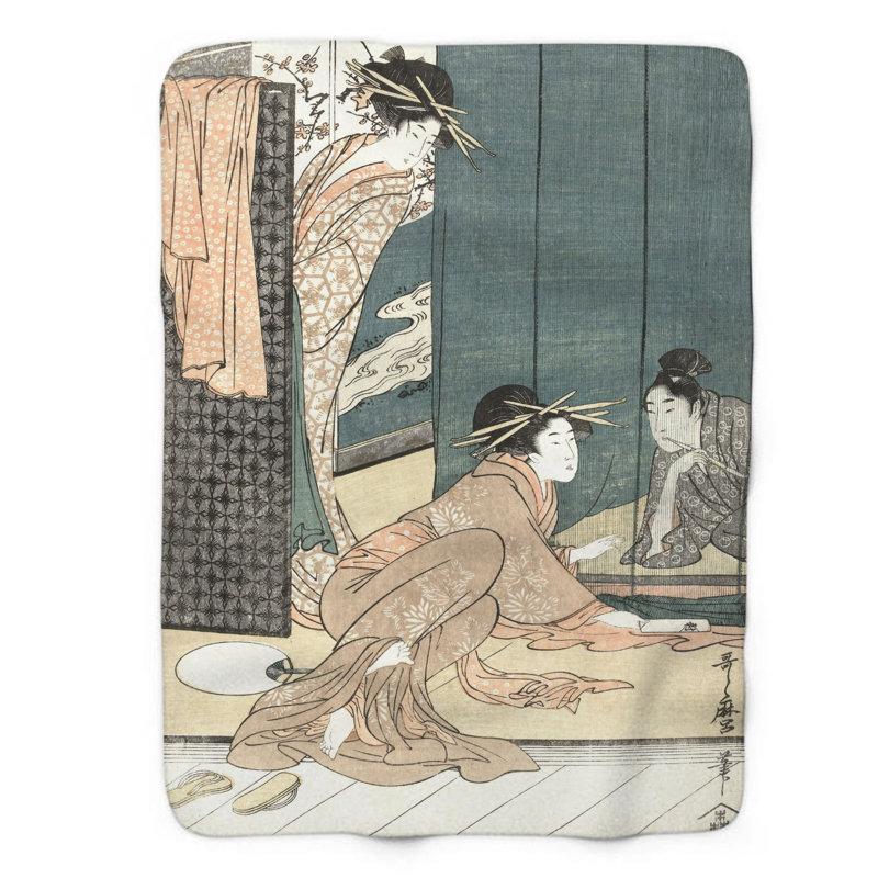MentionedYou Retro Japanese Art - 1 Piece Premium Blanket | Wayfair